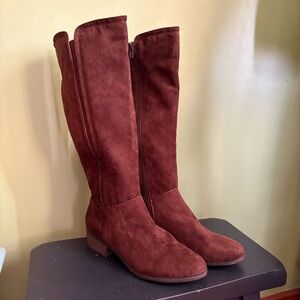 Vegan Suede Tall Boots NWOB